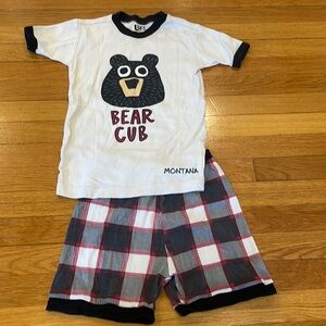Boys short pajama set, size 10, "Bear Cub" Montana